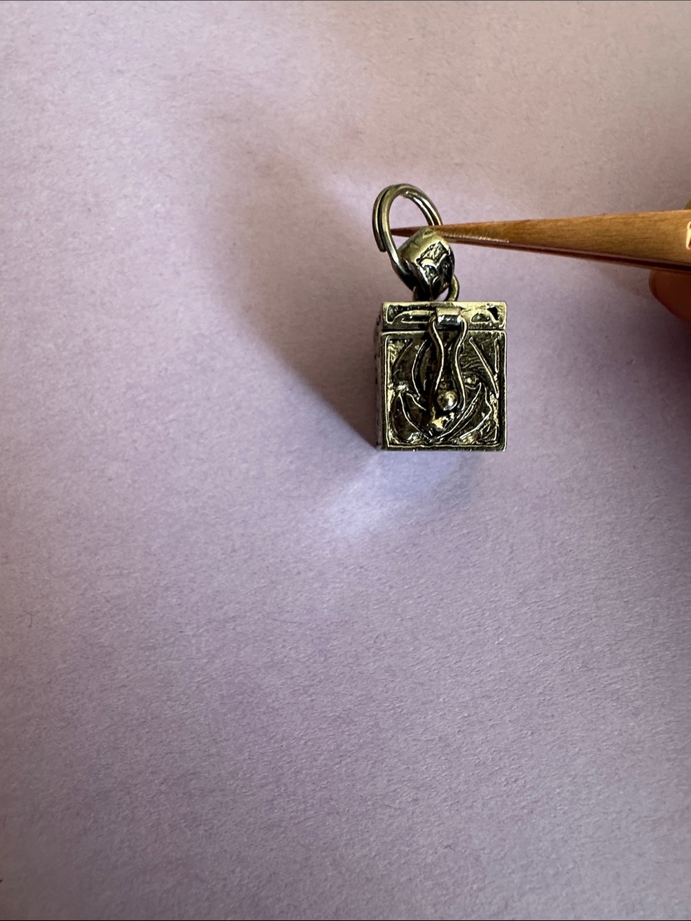 Sterling silver prayer box Charm
